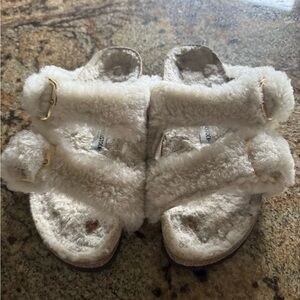 Birkenstock Arizona Big Buckle Shearling - Teddy Eggshell- size 40